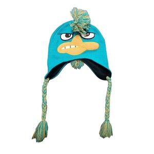 Disney’s Phineas And Ferb Perry The Platypus Winter Beanie With Mohawk
